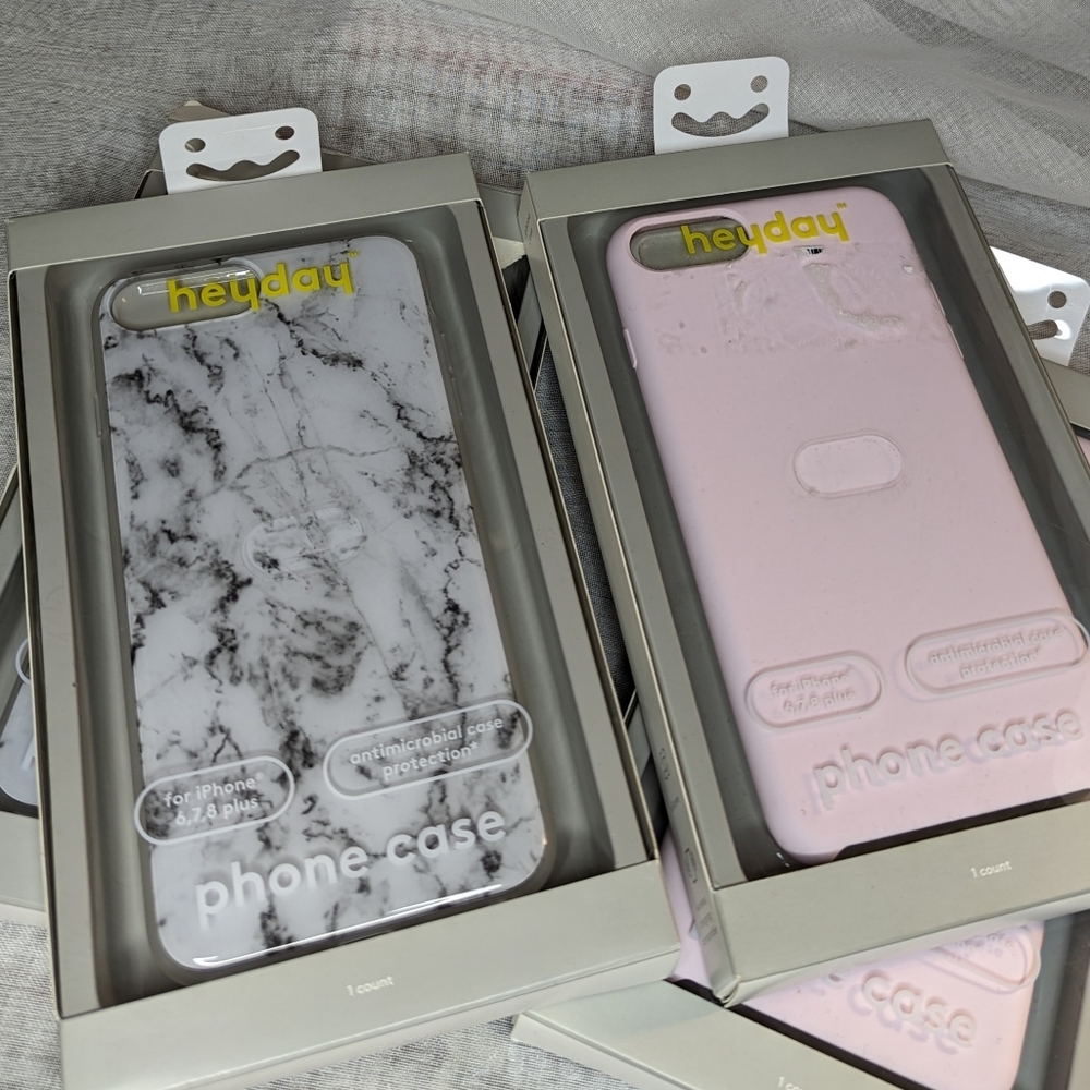 Heyday Phone Case for iPhone 6,7, 8 PLUS Pink and Marble Set of 2 NWT